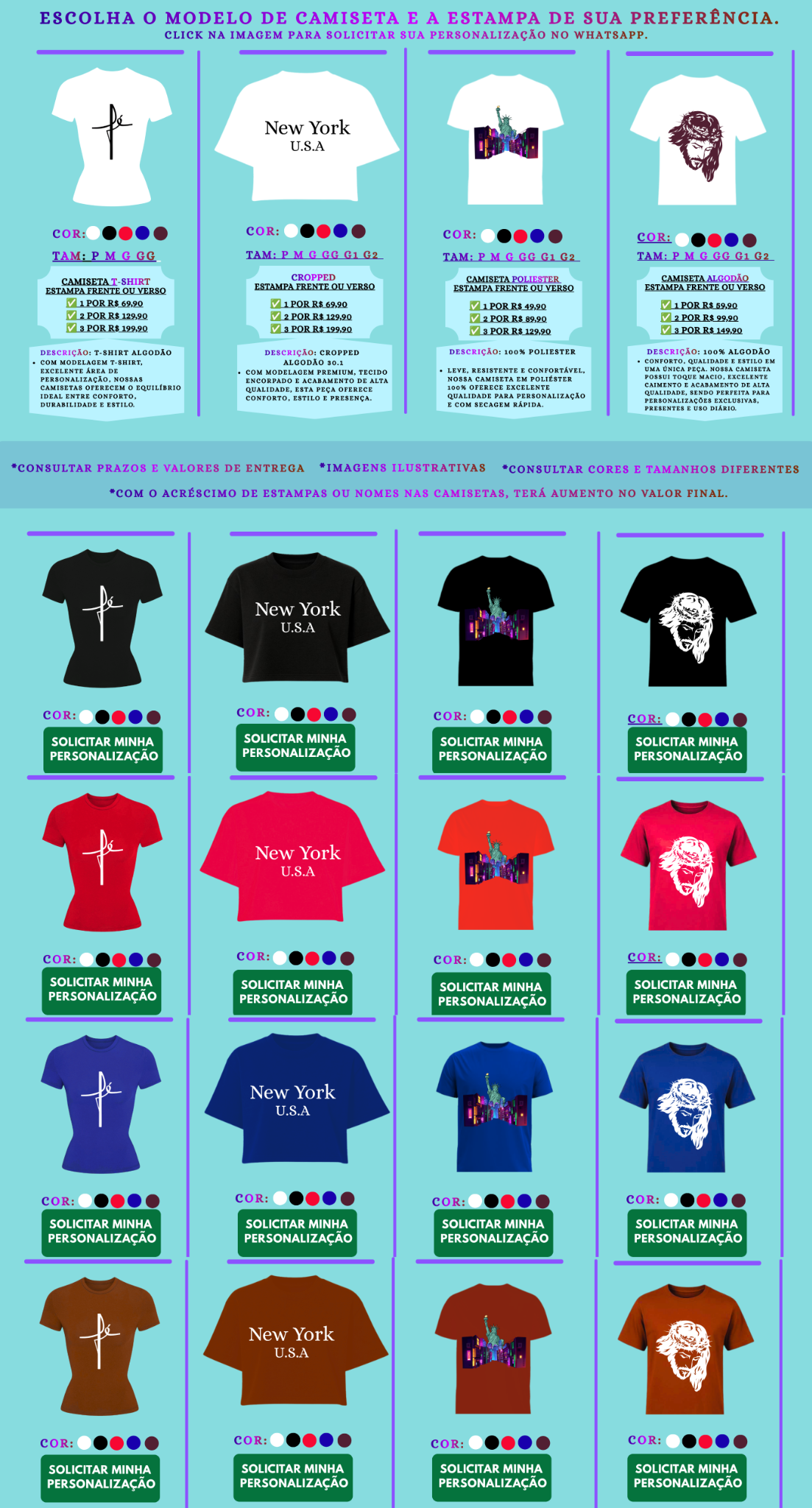 Camiseta 100% algodão